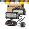 7-Inch LED Light Bar Kit with 6 Modes (White & Amber), including wiring harness and switch for off-road vehicles