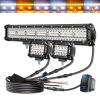 20 inch and 4 inch 6 mode LED light bar white and amber with rocker switch for off road