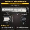 LEDMIRCY 20 inch LED Light Bar and 4 inch LED Light Pods Kit with wiring harness, rocker switch, mounting brackets, and screws