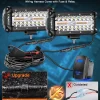 LEDMIRCY 7 Inch LED Light Bar Kit, featuring 6 modes (white & amber) and an upgraded waterproof plug-and-play wiring harness with fuse and relay, for off-road vehicles
