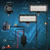 7 Inch LEDMIRCY LED light bar kit dimension diagram, showing light bar size (7" × 2.95"), end cap size (2.56"), and wiring lengths to switch (8.36 FT), battery (1.47 FT), and light bar (11.5 FT).