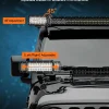 ED light bar adjustable bracket demonstration, showing 45-degree vertical adjustment and left/right horizontal movement for optimal lighting positioning