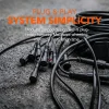 Modular wiring harness for plug and play rock lights resting on rough asphalt, designed for simple installation.
